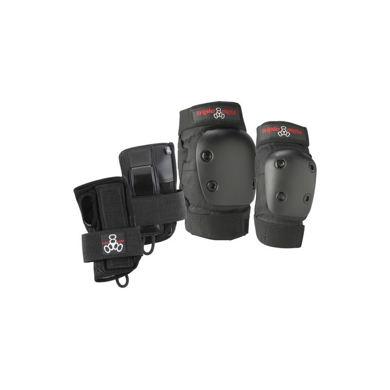 chrániče TRIPLE EIGHT - Triple Eight Junior Derby Kids Skate Pads 3-pack (BLACK)