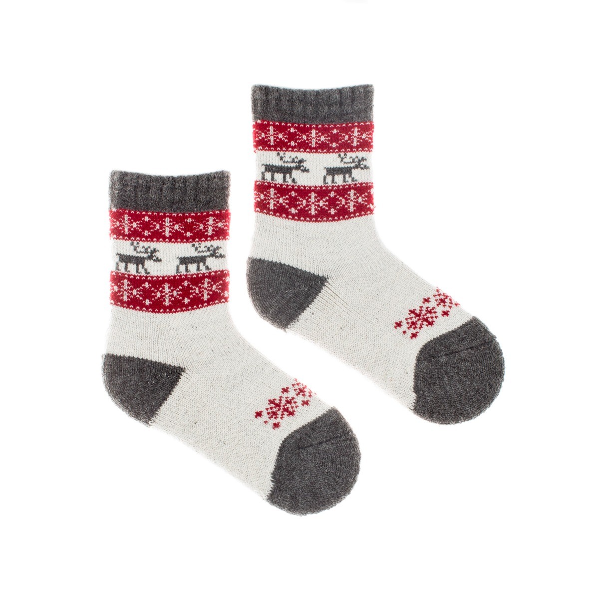 Dětské vlněné ponožky Vlnáč Sob červený Fusakle