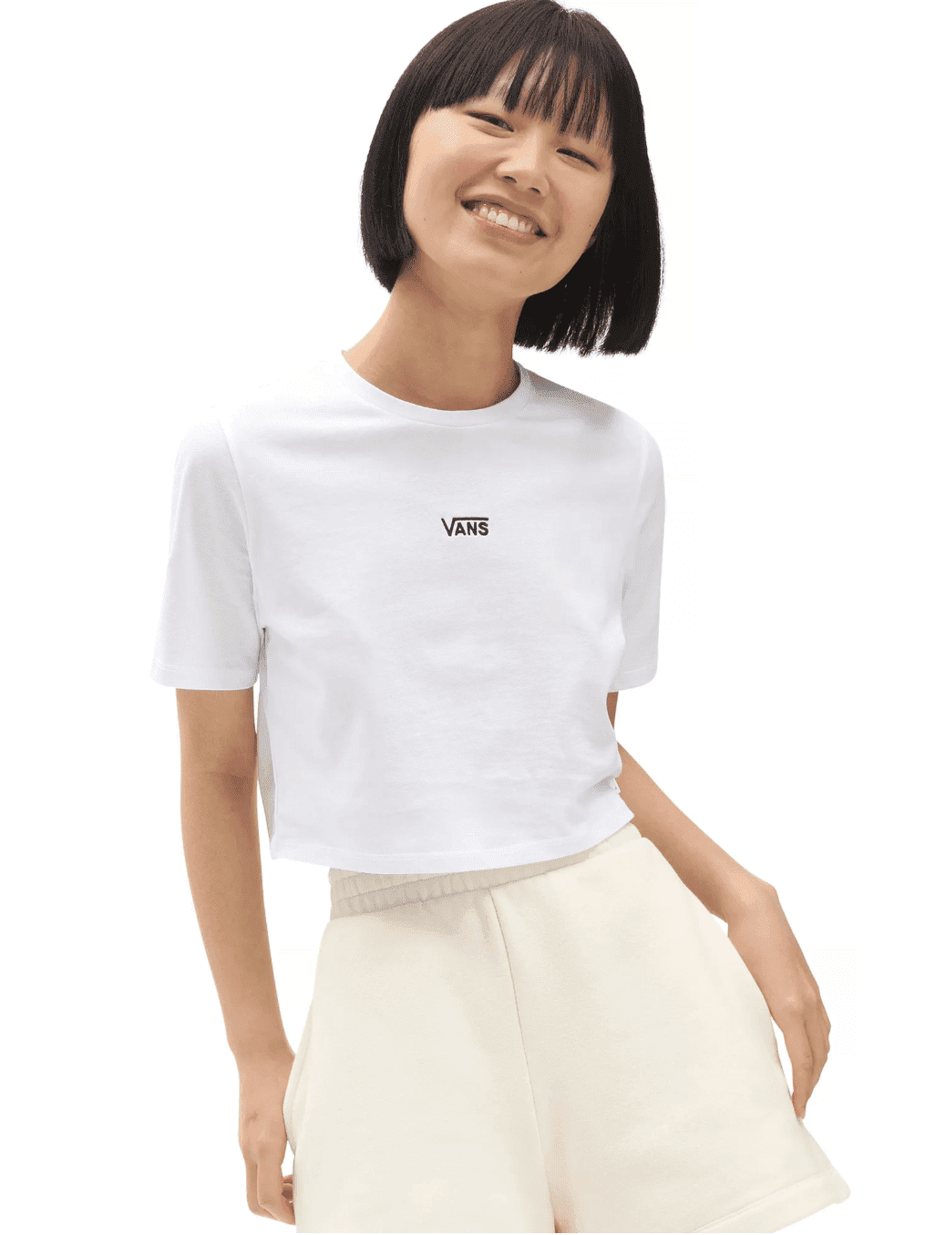 Vans WM FLYING V CROP CREW SPORT Dámské tričko US M VN0A54QUWHT1