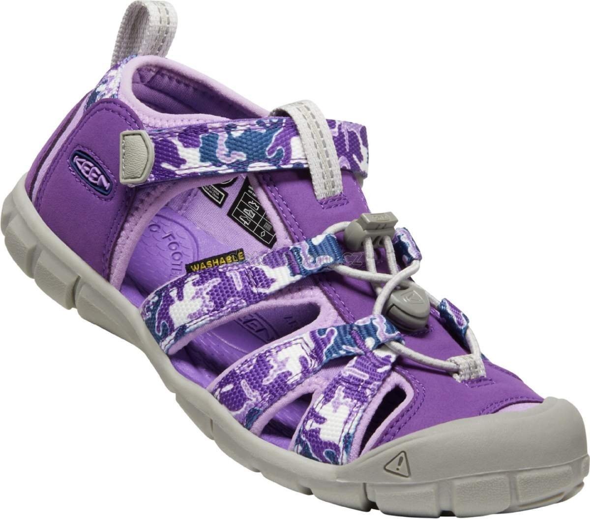 Dětské sandály Keen Seacamp II CNX YOUTH camo/tillandsia purple Velikost: 32-33