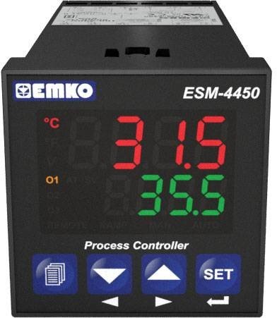 Emko ESM-4450.1.20.1.1/00.00/0.0.0.0 2bodový, P, PI, PD, PID termostat Pt100, J , K, R , S , T -200 do 1700 °C relé 5 A (d x š x v) 117 x 48 x 48 mm