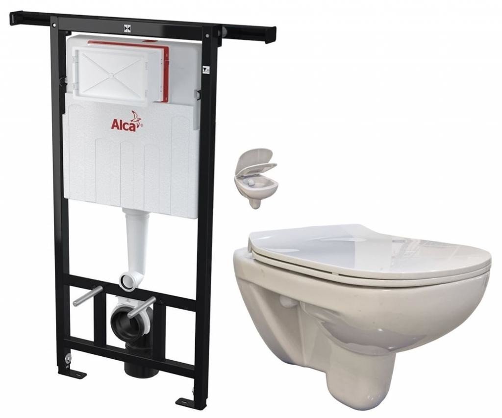ALCADRAIN Jádromodul předstěnový instalační systém bez tlačítka + WC bez oplachového kruhu Edge + SEDÁTKO AM102/1120 X EG1