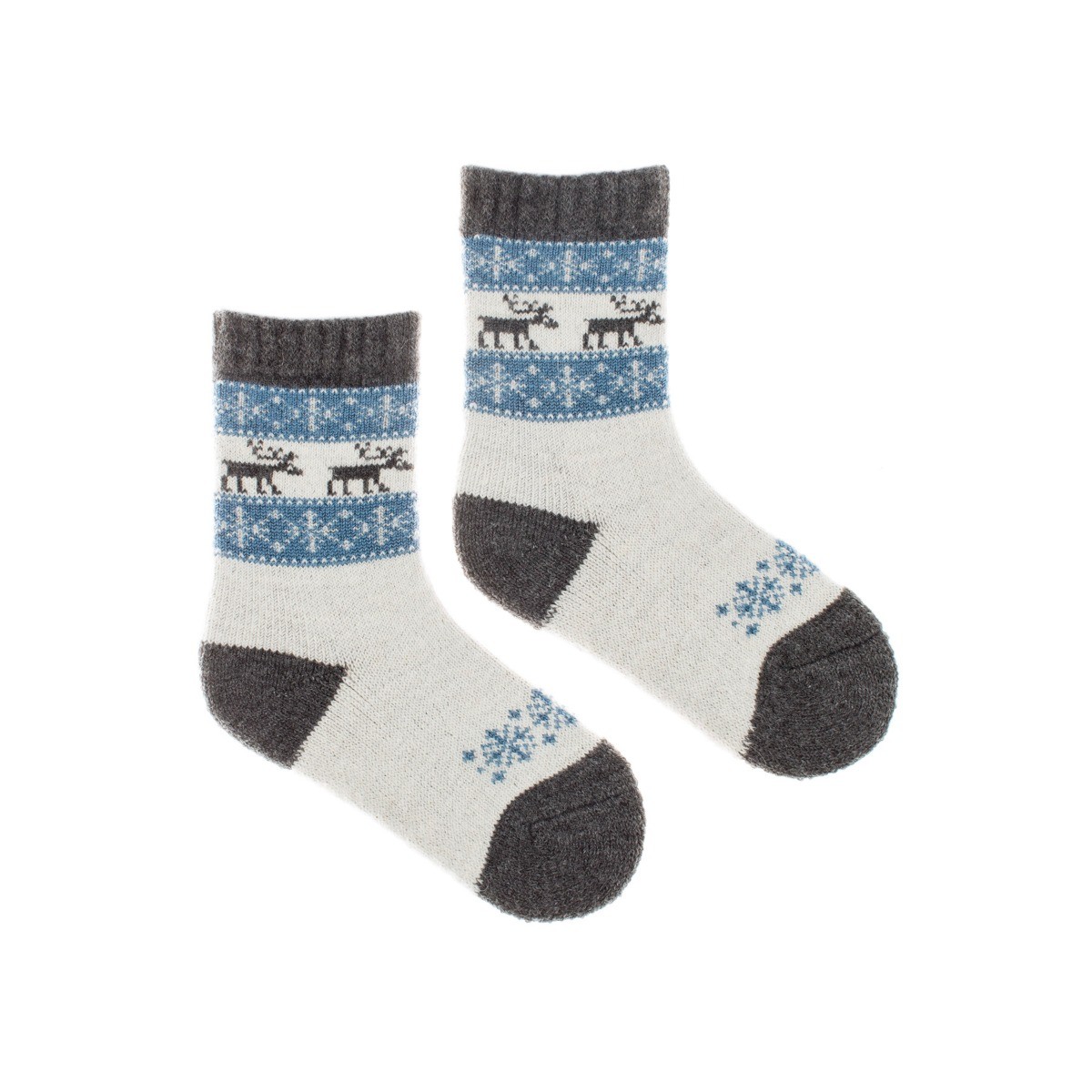 Dětské vlněné ponožky Vlnáč Sob modrý Fusakle