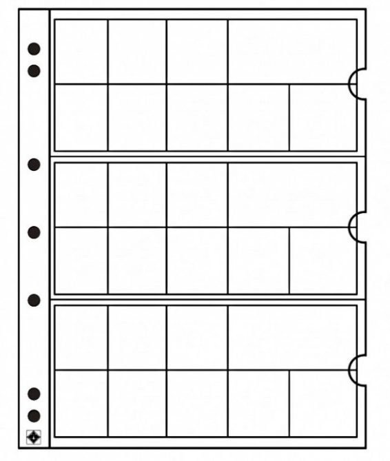 Průhledné albové listy (5ks) - NUMIS EURO 16,5 - 26 mm