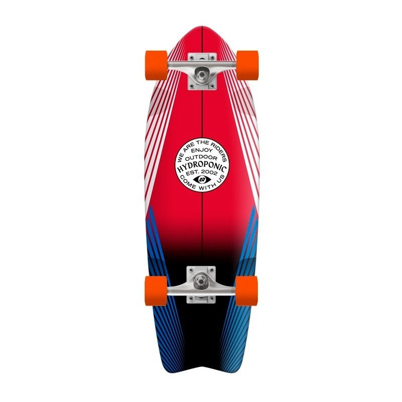 cruiser HYDROPONIC - Hydroponic Fish Complete Cruiser Skateboard (LINES RED)