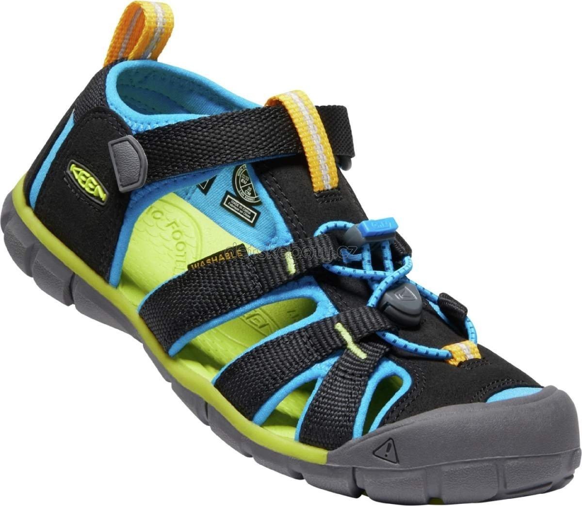 Dětské sandály Keen Seacamp II CNX YOUTH black/brilliant blue Velikost: 36