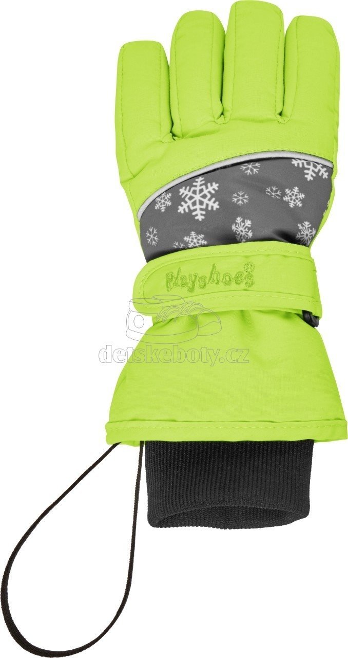 Dětské rukavice PLAYSHOES Snowflakes 422034 zelená Velikost: 3