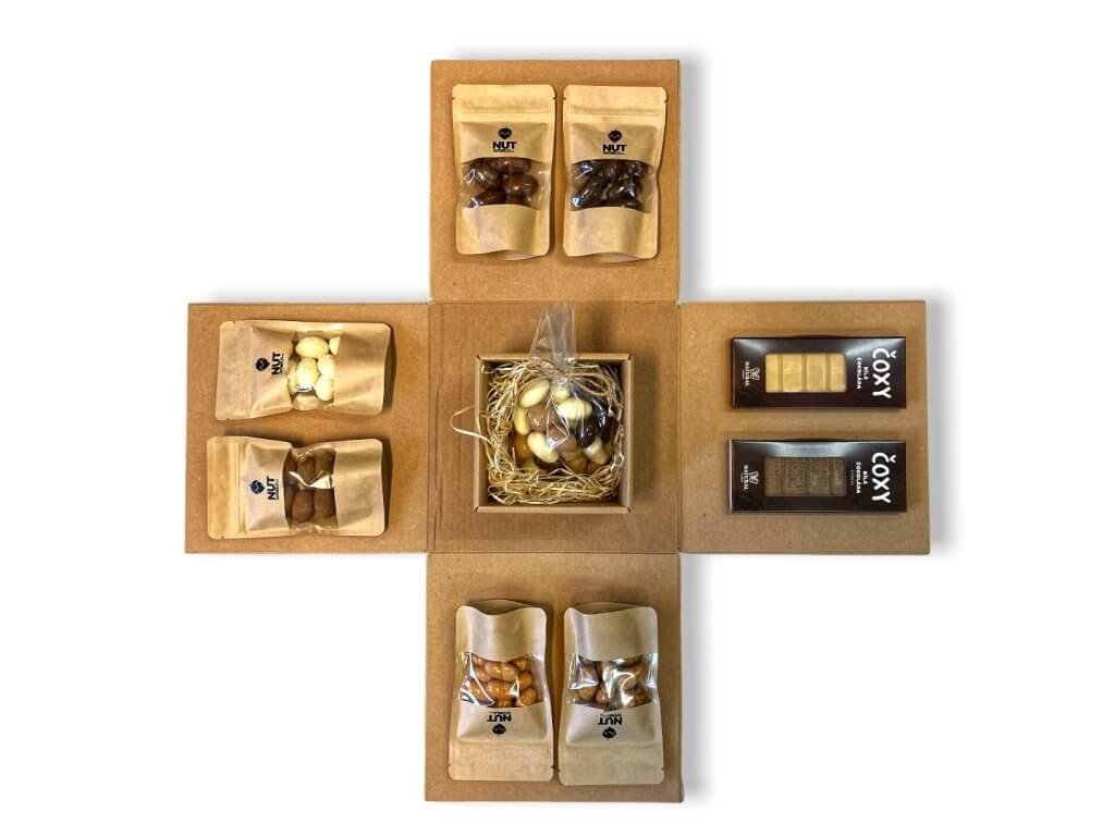 Dárková krabice s překvapením ČOKOLÁDOVÁ