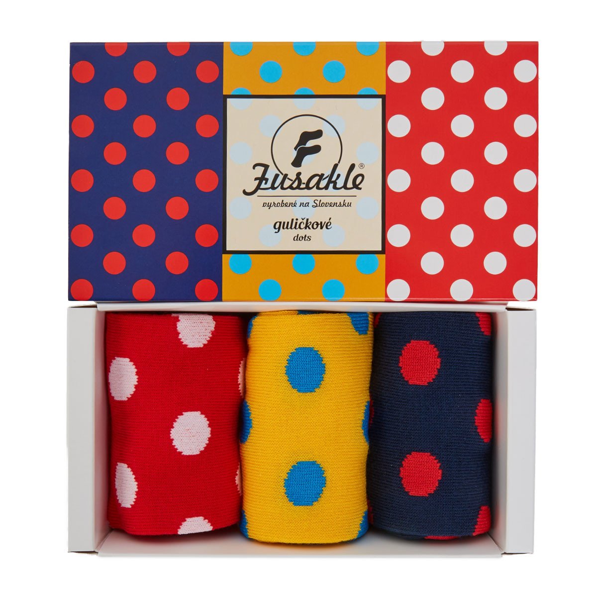 Darčeková krabička farebné guličky Fusakle