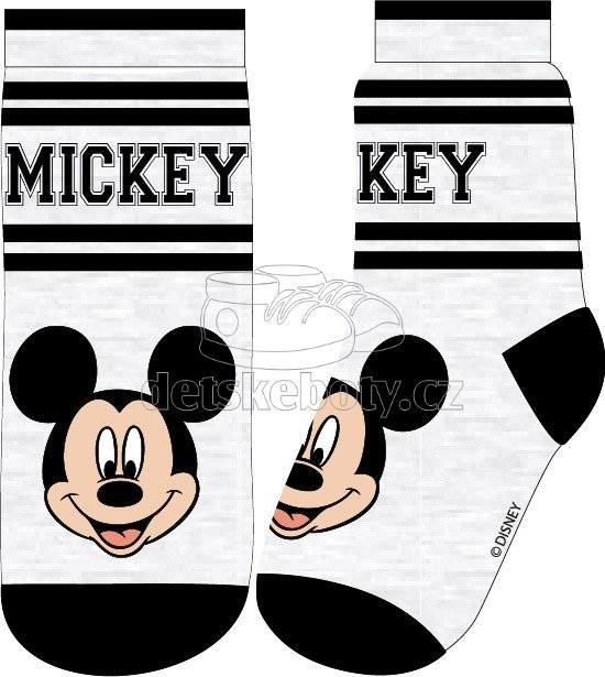 Ponožky Eexee Mickey šedé s pruhy Velikost: 27-30