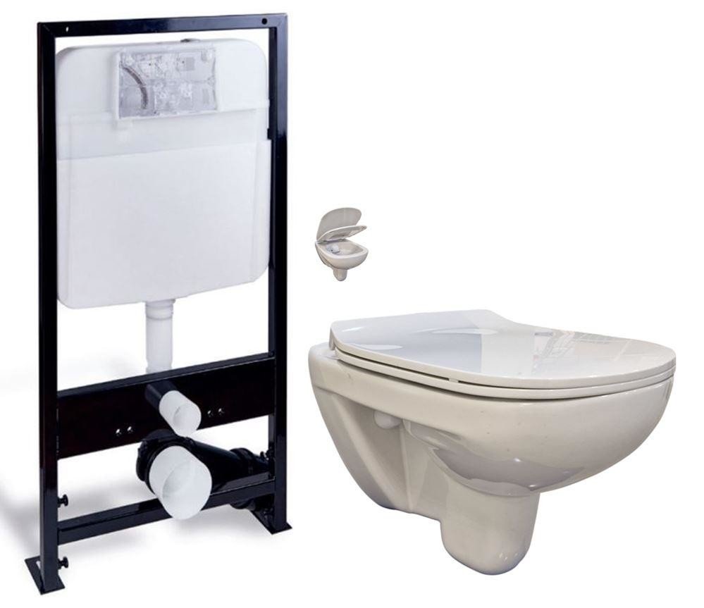 PRIM předstěnový instalační systém bez tlačítka+ WC bez oplachového kruhu Edge + SEDÁTKO PRIM_20/0026 X EG1