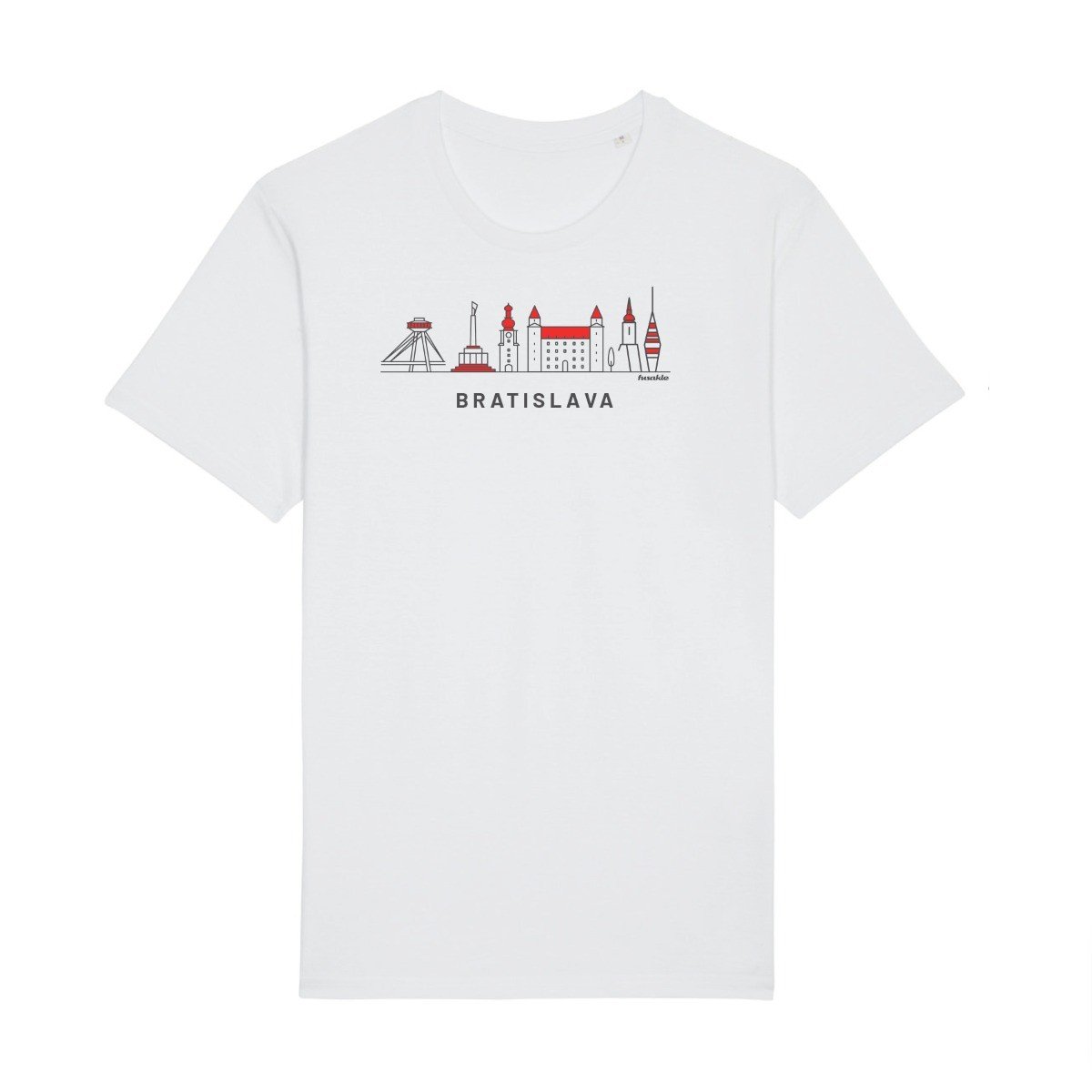 Tričko Bratislava ikony bíle Fusakle