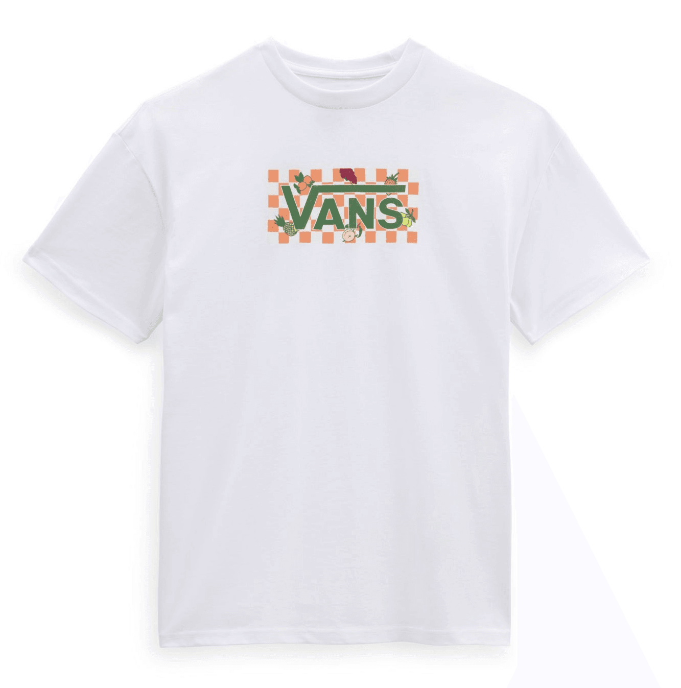 Vans FRUIT CHECKERBOARD BOX LOGO OVERSIZED Dámské tričko US L VN0003V8WHT1