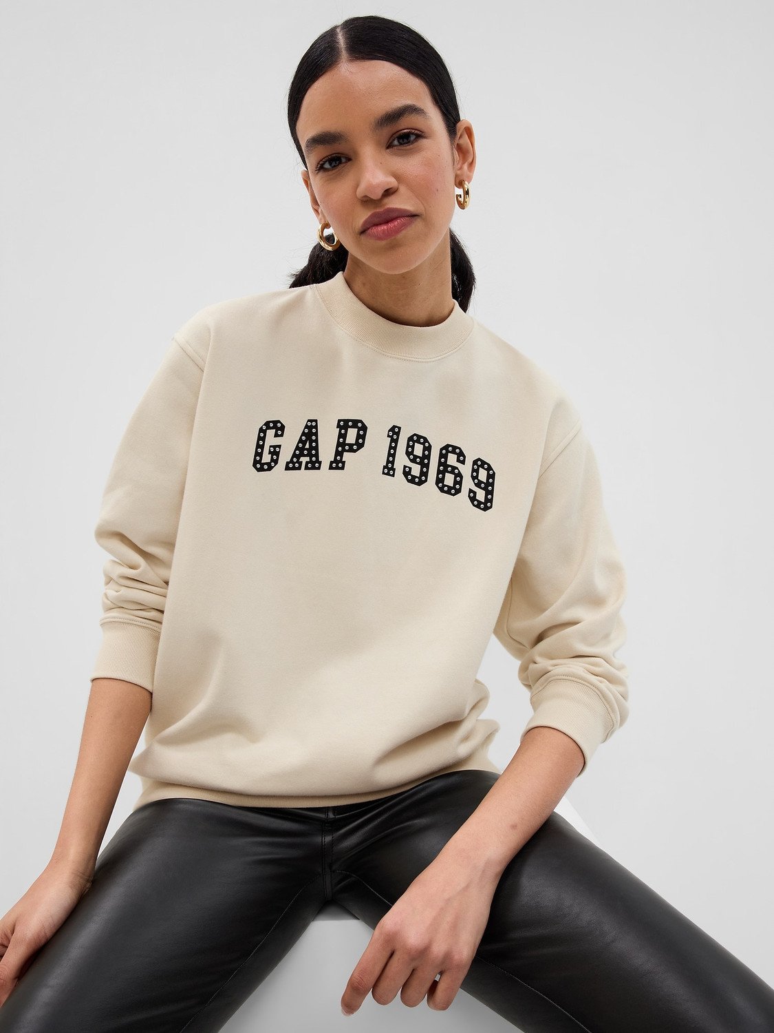 GAP FL LOGO BOYFRIEND CREW Dámská mikina US S 566543-02