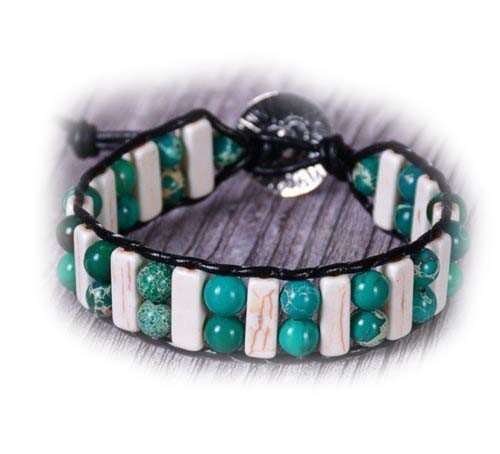 Módní kombinovaný náramek - Tyrkysový