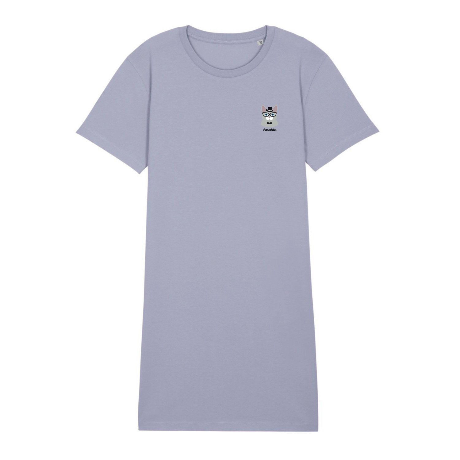 Tričkové šaty fialové Kočka Fusakle