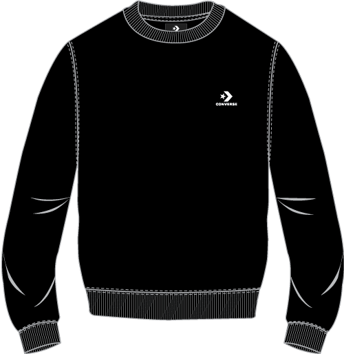 converse GO-TO EMBROIDERED STAR CHEVRON BRUSHED BACK FLEECE CREW SWEATSHIRT Unisex mikina US 2XL 10024510-A01