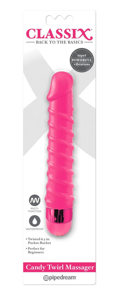 Classix Candy Twirl - sexuální spirálové dildo (růžové)