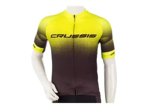 Crussis pánský cyklistický dres krátký rukáv černá/žlutá vel. L