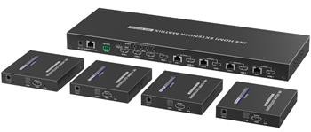 PremiumCord HDMI2.0 Matrix Extender Switch 4:4 , rozlišení 4K@60Hz, HDR YUV4:4:4