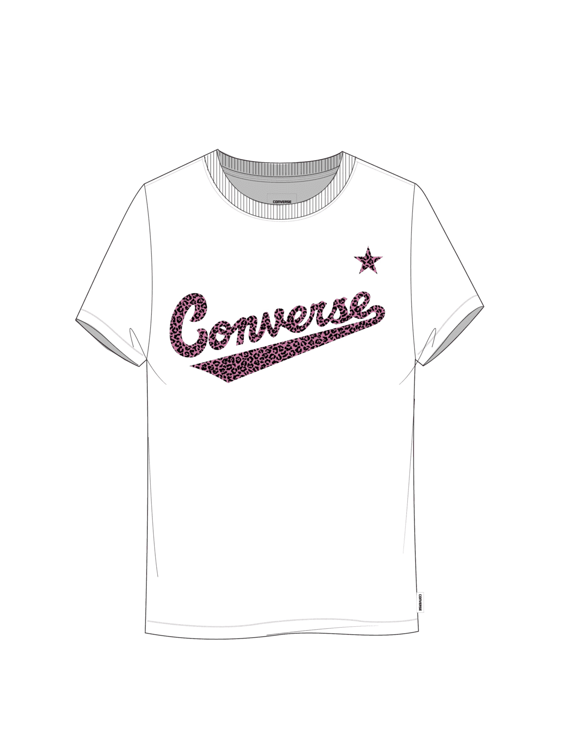 converse LEOPARD LOGO TEE Dámské tričko US L 10022344-A01