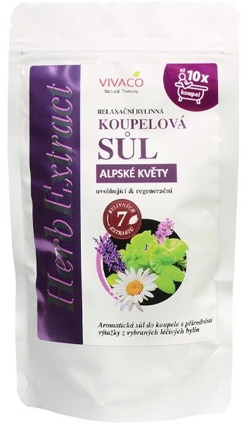 Vivaco Herb extrakt Sůl do koupele Alpské květy HERB EXTRACT 300g