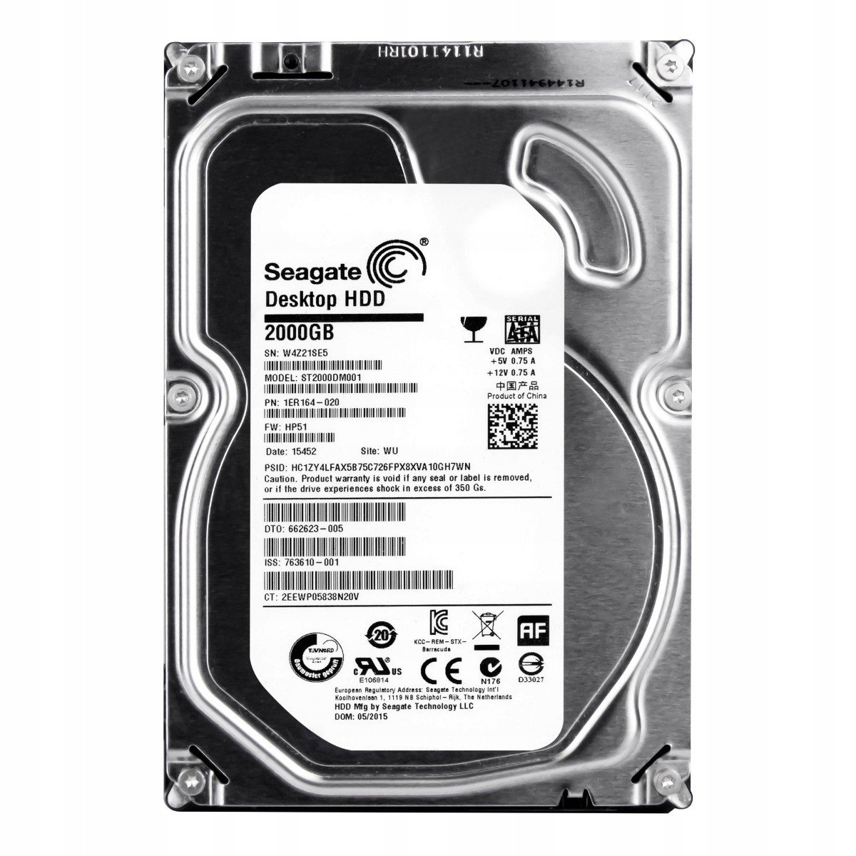 Seagate 2TB 7.2K 64MB Sata III 3.5'' ST2000DM001