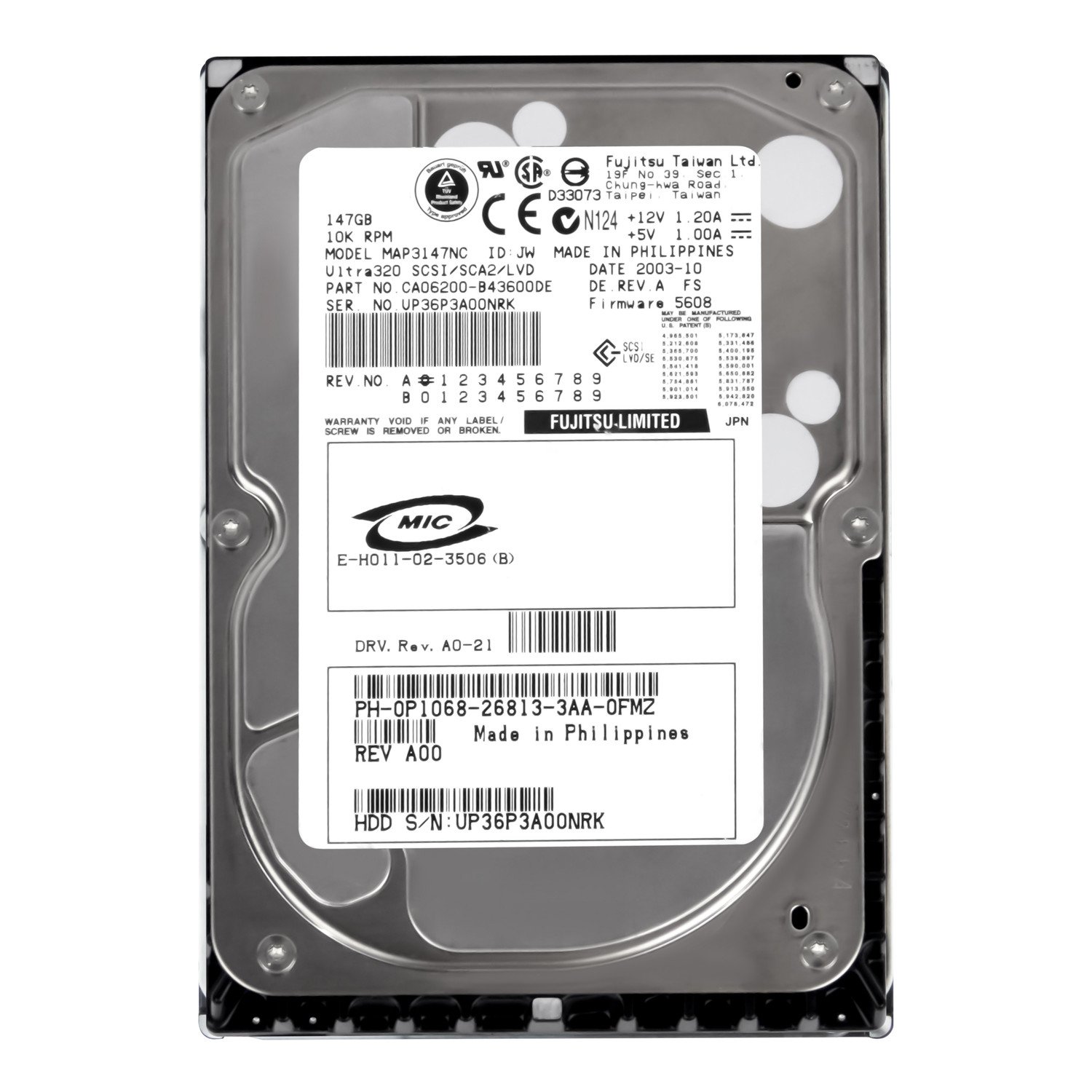 Dell 0P1068 147GB 10K 8MB Scsi 3,5'' MAP3147NC