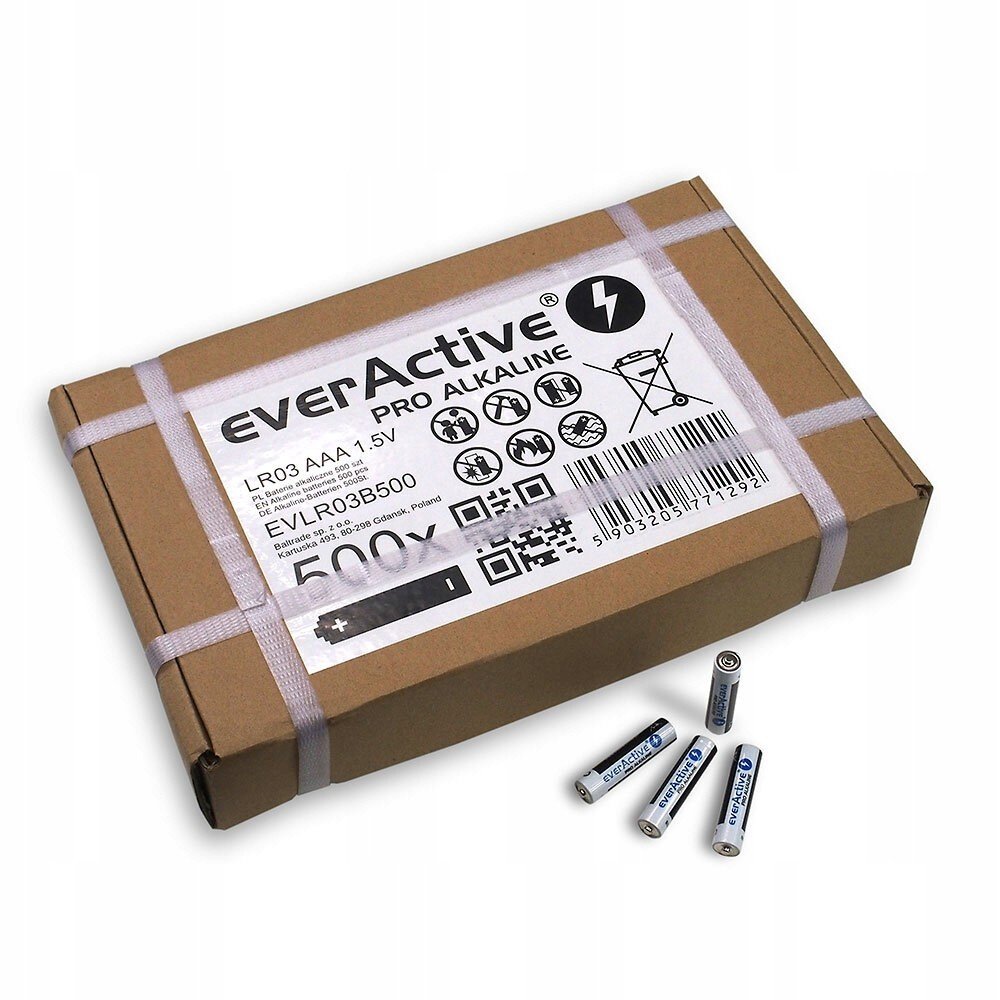 Alkalická baterie 500 ks everActive Pro Aaa LR03