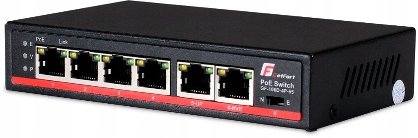 Spínač Poe Getfort 4FE x Poe 2FE Uplink 65W