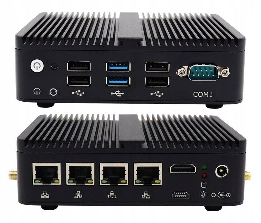 Mini Pc Intel Atom 4x Lan RS232 Vpn router b/w Win