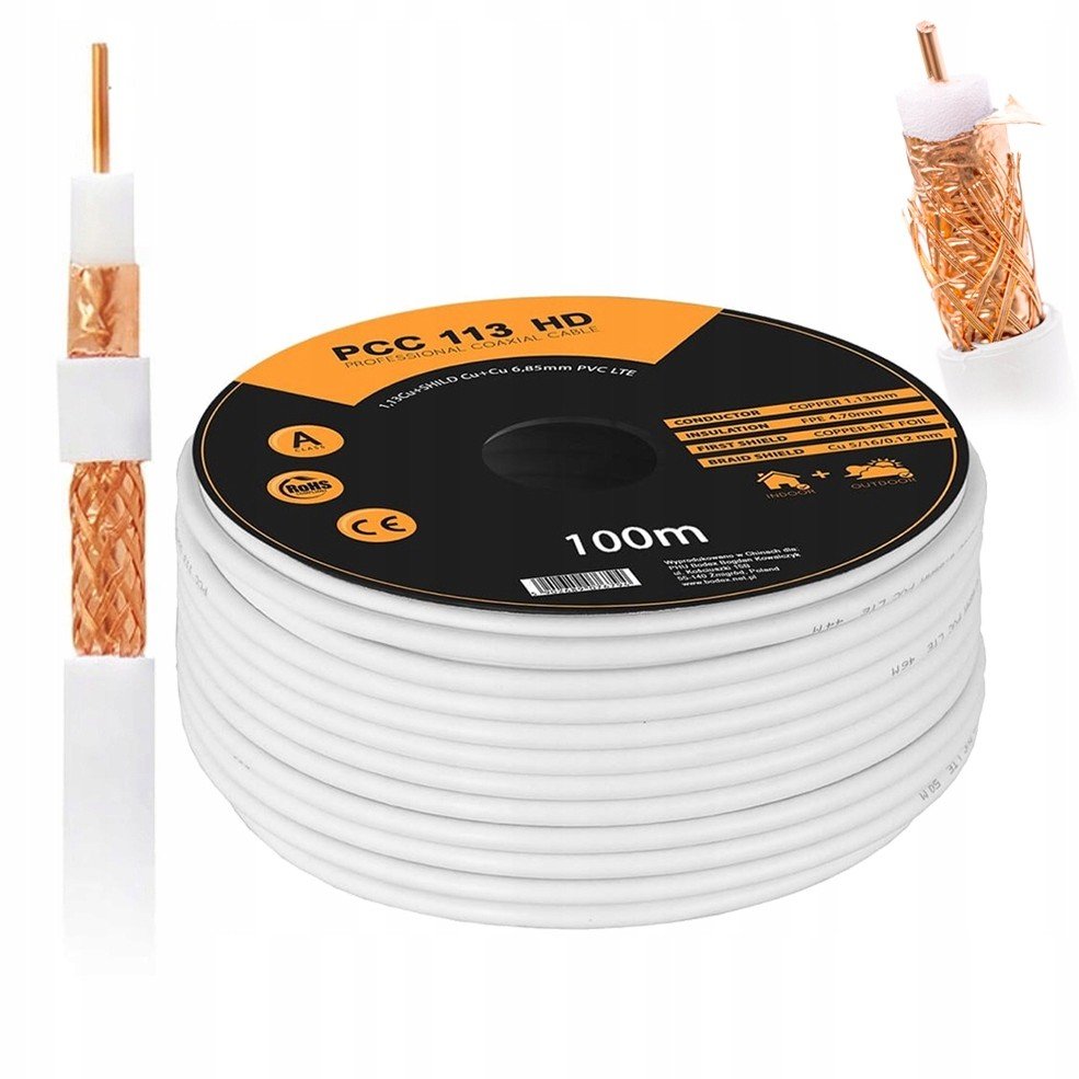Kabel Anténní Koaxiální Kabel PCC113 Cu 100