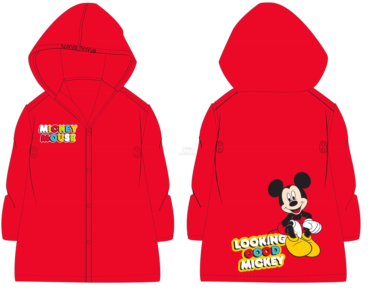 pláštěnka Eexee Mickey Mouse červená Velikost: 122-128