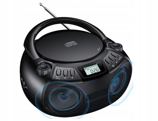 Gueray Přenosný Boombox CD přehrávač s Bluetooth