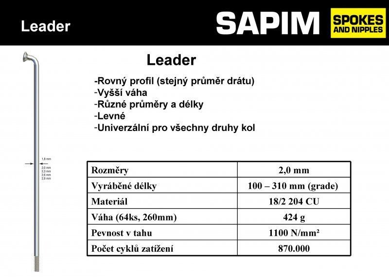 Dráty Sapim Leader 2 mm, černé Varianta: 254 mm