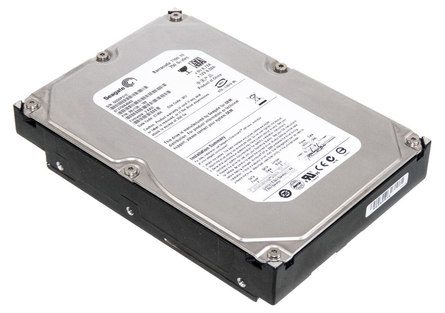 Seagate Barracuda ST3750840AS 750GB 7.2K Sata 3.5