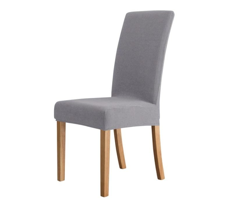 Univerzální napínací potah na židli - Stříbrno šedá