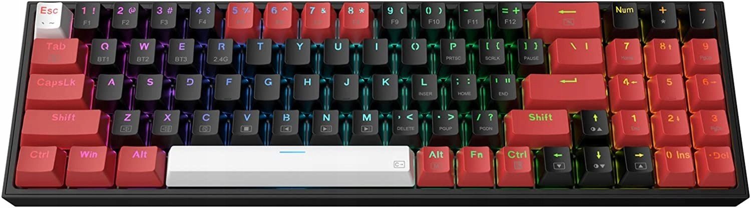 Mechanická klávesnice 75% K628 Red Switch Black