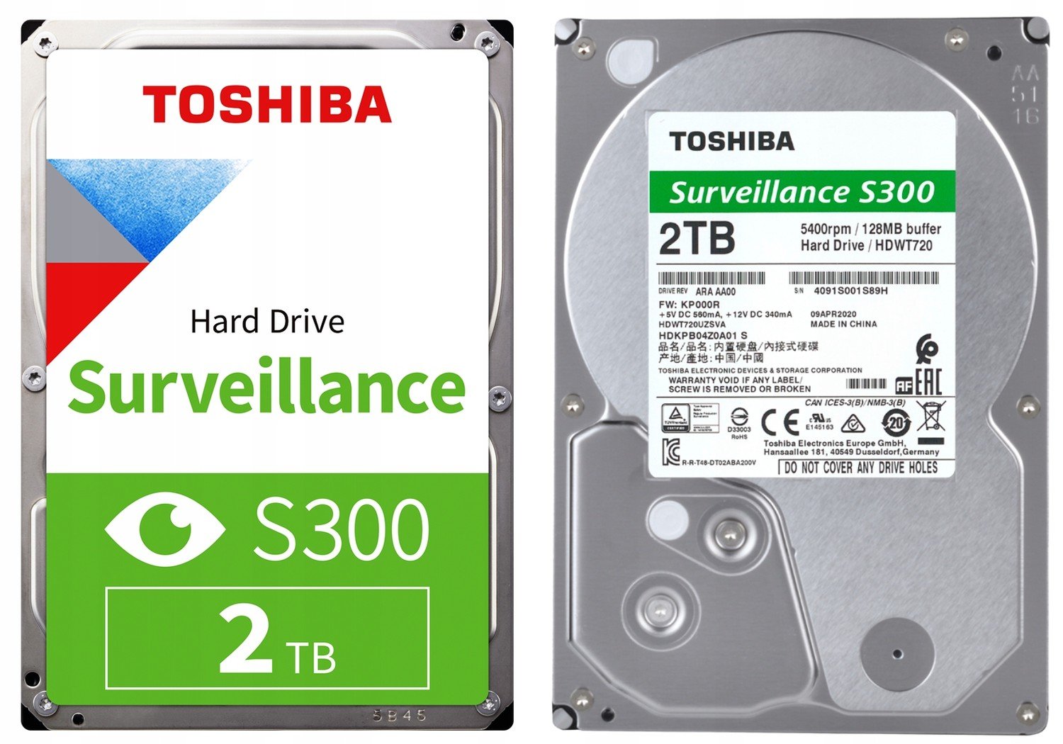 Disk Toshiba S300 2TB Surveillance pro monitorování