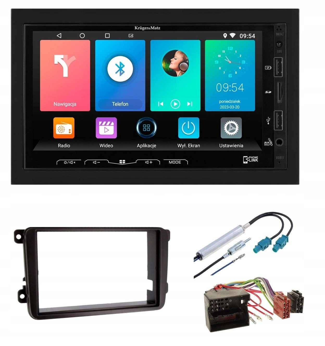 Kruger&Matz KM2008 Rádio 2DIN Android Vw Golf 5 6