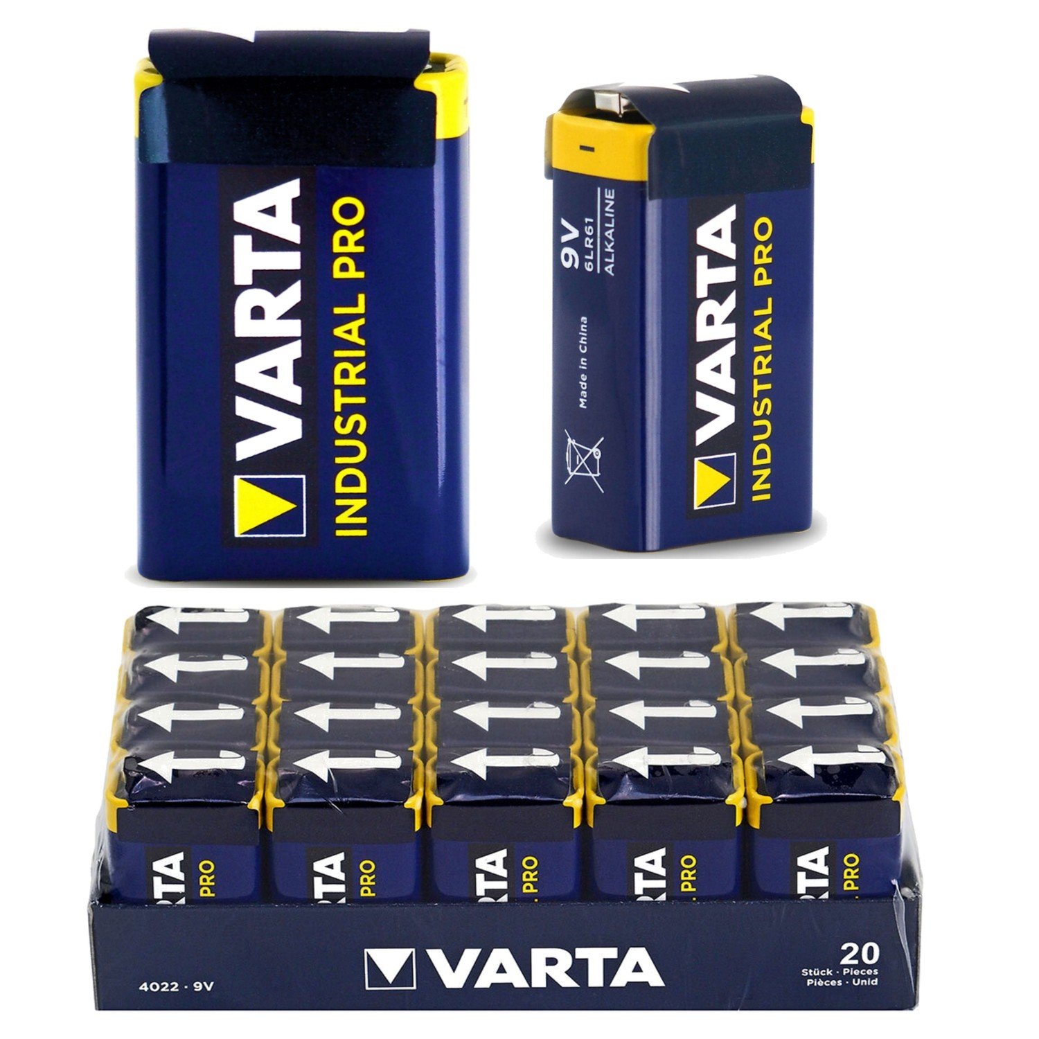 20x 6LR61 Varta Alkalická baterie Baterie 6F22 9V