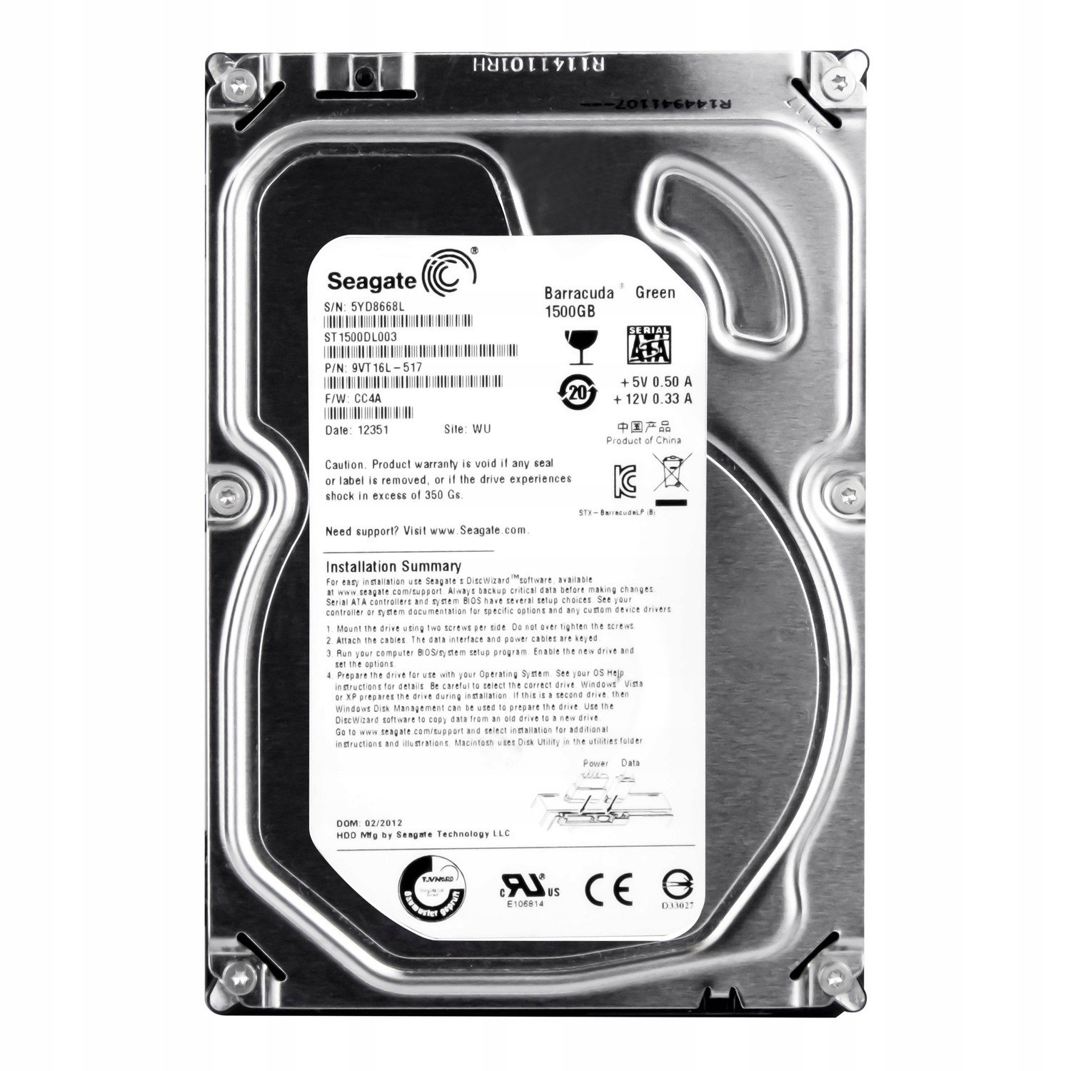 Seagate 1.5TB 5.9K 64MB Sata III 3.5'' ST1500DL003