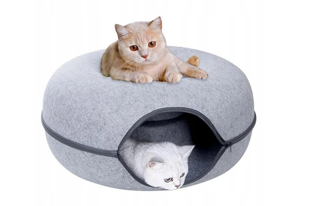 pelíšek pro kočky kulaté Donut Tunel 50x50 cm