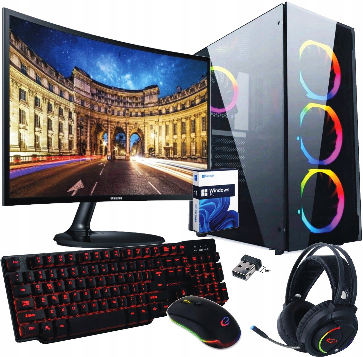 Počítač Ryzen Radeon 32GB Hdd 2000GB LED24 +Win10