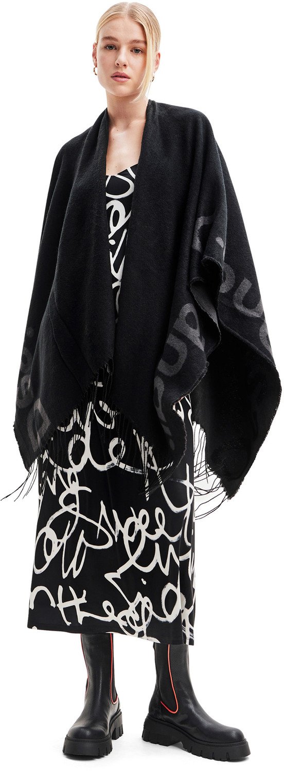 Desigual Dámské oboustranné pončo Logo Paris Oversize Fit 23WAIA142014