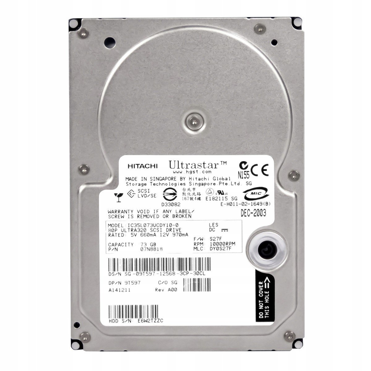 Dell 09T597 73GB 10K Scsi 3.5'' IC35L073UCDY10-0