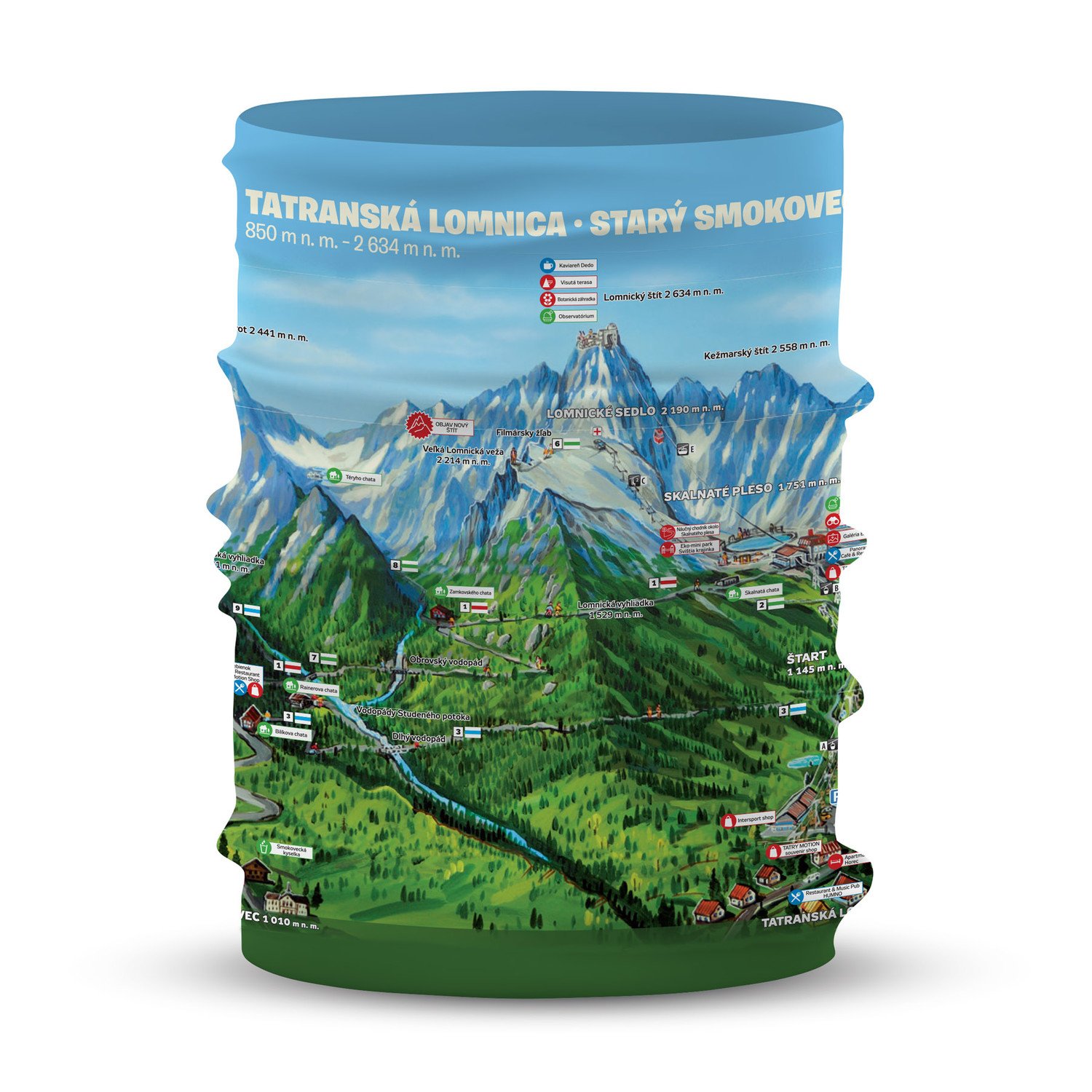 Šátek mapa Tatranská Lomnica/ Starý Smokovec Fusakle