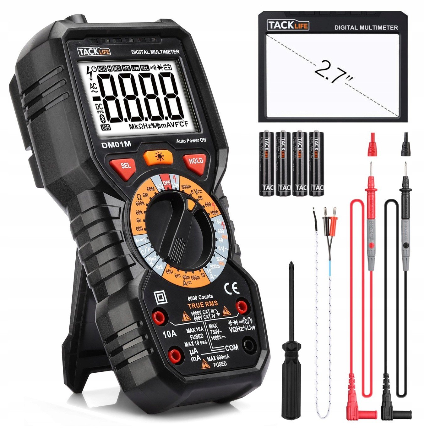 Cyfrový multimetr TrueRMS Ac/dc 1000 Ncv Cat IV