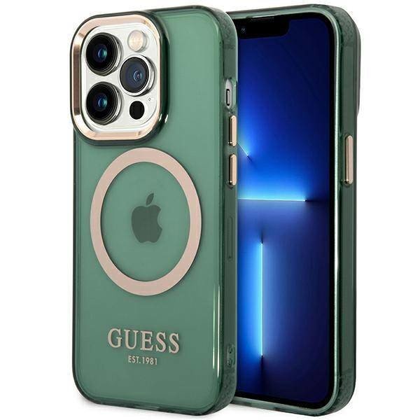 Guess zelené pouzdro s MagSafe pro iPhone 14 Pro