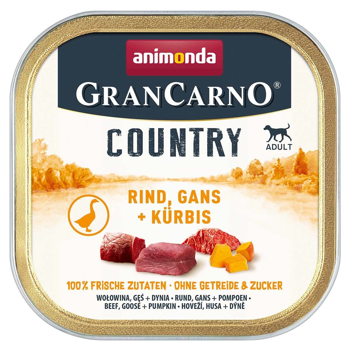 animonda GranCarno Country Adult hovězí a husa s dýní 22 × 150 g